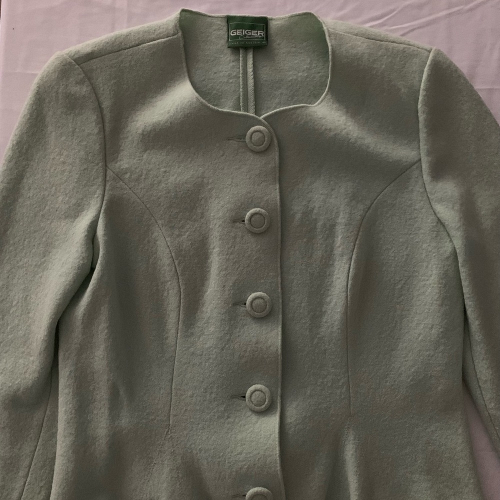 Geiger soft, mint green wool jacket……size 40